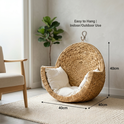 PurrNest™ Handwoven Hanging Cat Bed